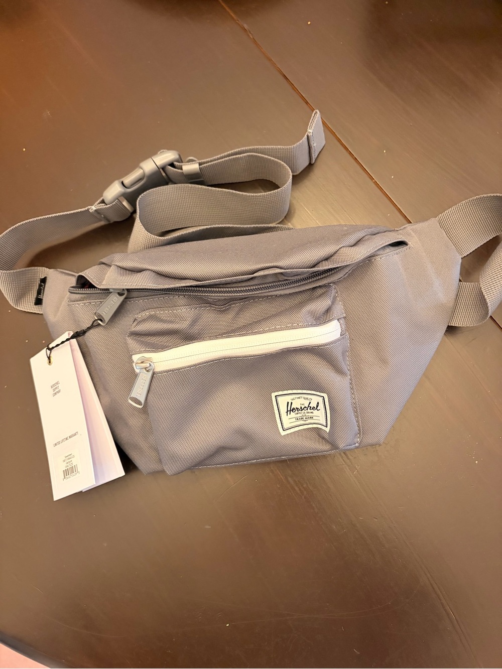 NWT- Herschel Supply Company Light Gray Waist Pack with Front Pocket